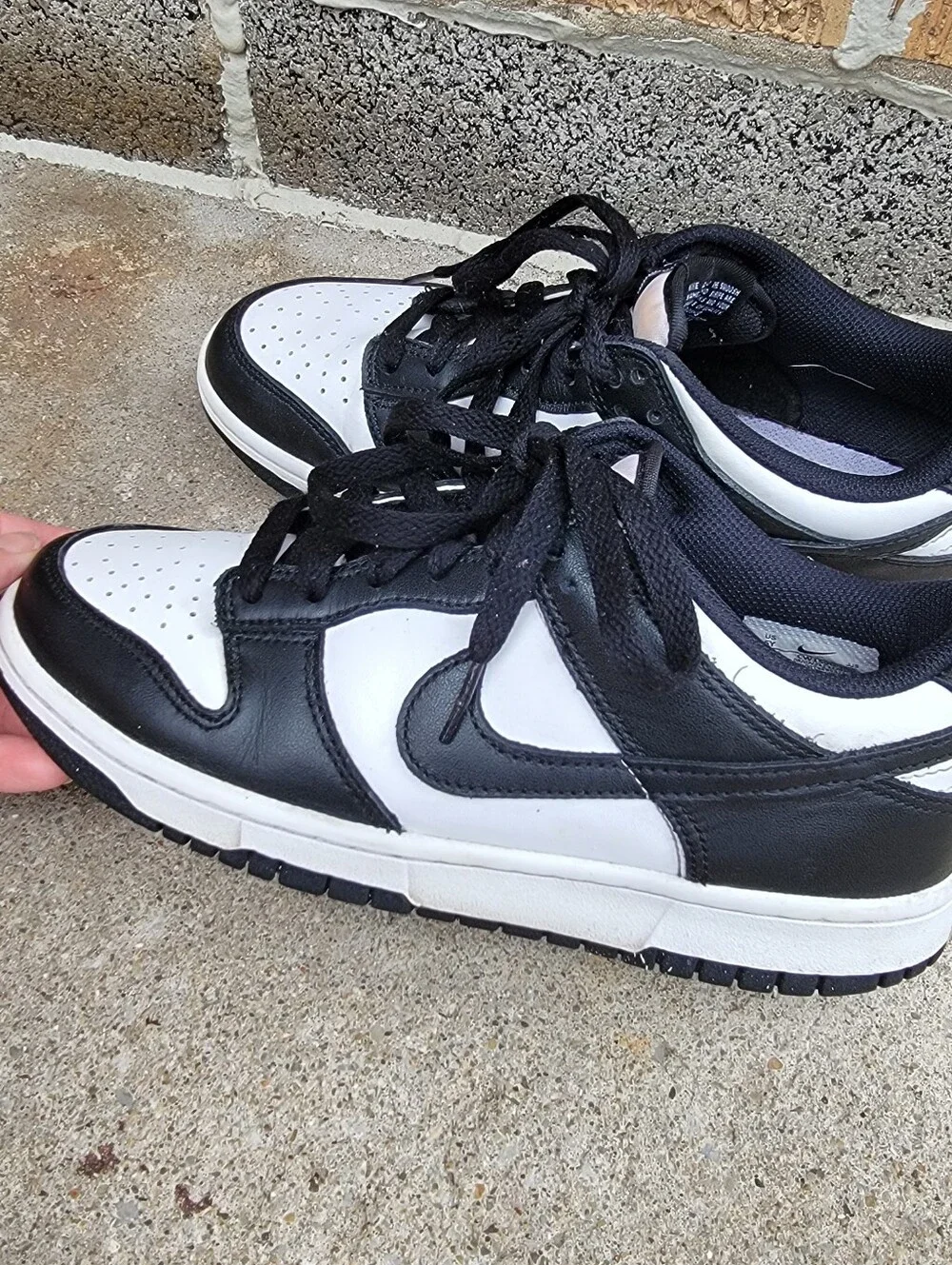 Nike Black White Panda Low Dunk Sneakers Boys/Mens 6Y